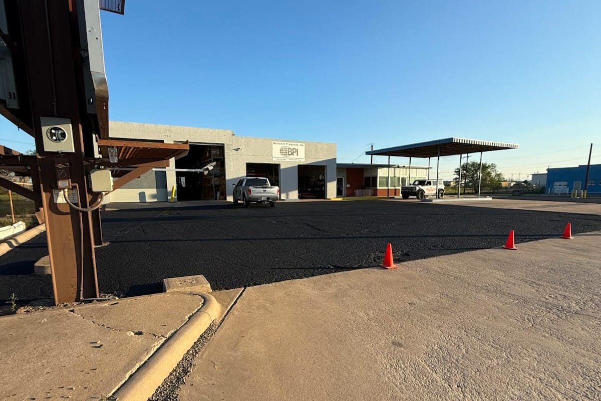 Commercial asphalt sealcoating completed by West Tex Paving in Odessa, TX