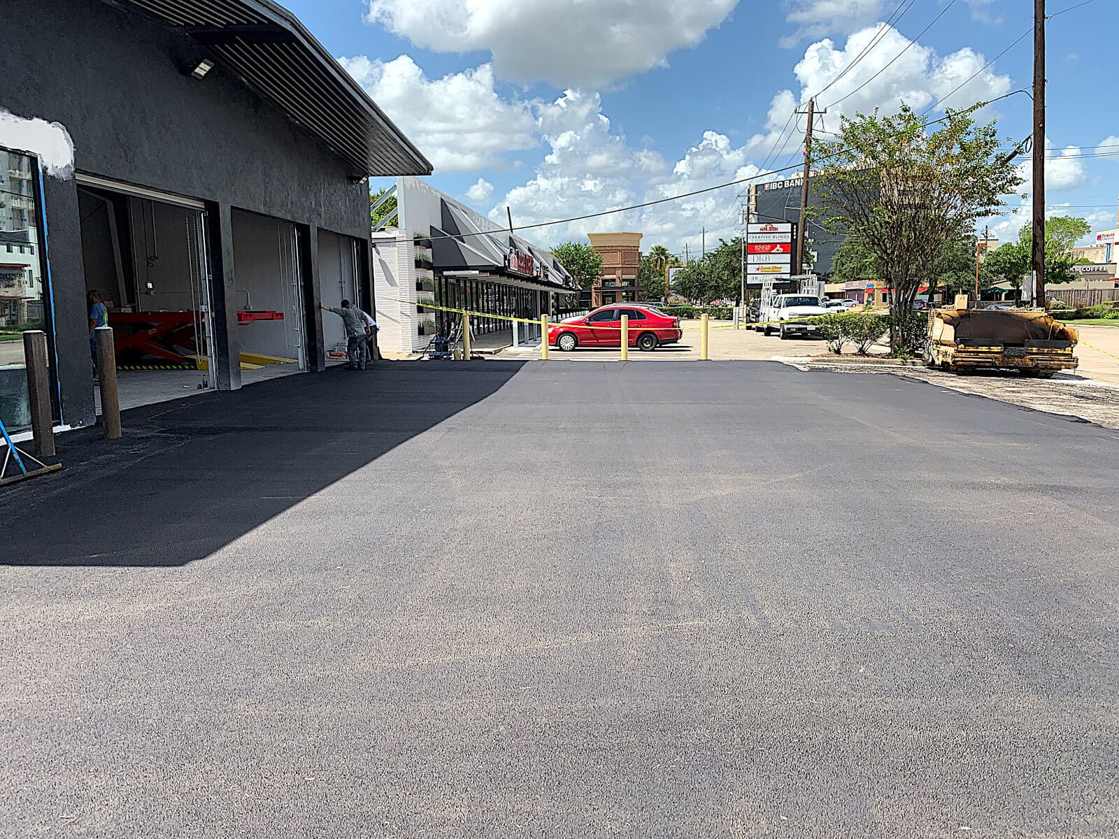 Commercial asphalt parking lot in West Texas